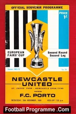 Newcastle United v Porto 1969 – Fairs Cup Match