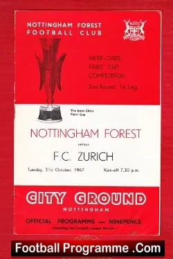 Nottingham Forest v FC Zurich 1967