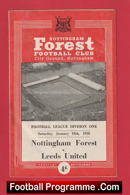 Nottingham Forest v Leeds United 1958 – Autographed SIGNED