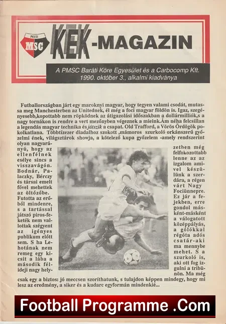 Pecsi Munkas v Manchester United 1990 – ECWC Hungary
