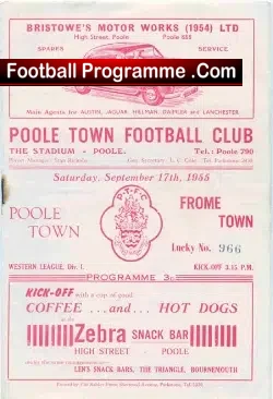 Poole Town v Frome Town 1955