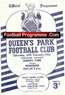 Queens Park v Montrose 1956 – 1950s Scotland