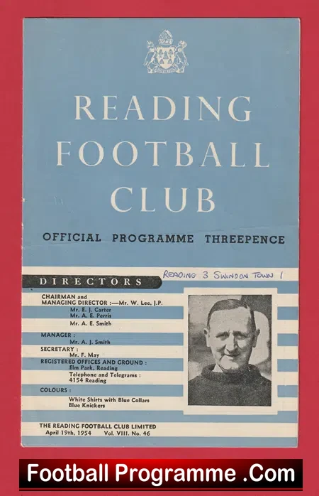 Reading v Swindon Town 1954 – 1950s