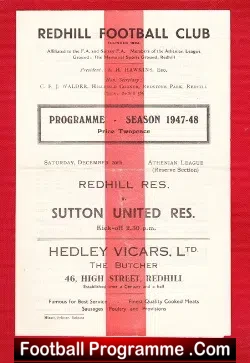 Redhill v Sutton United 1947
