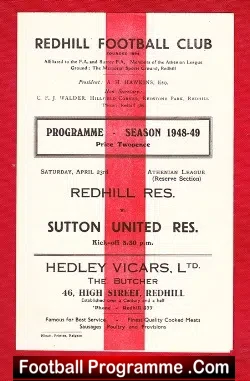 Redhill v Sutton United 1949