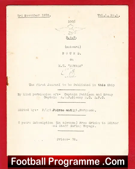 Royal Air Force RAF Nevasa Troops Sea Journals Logs – 1930s 1938