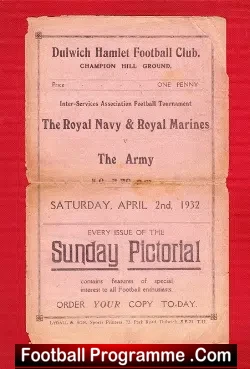 Royal Navy v The Royal Marines 1932 – 1930s Programme