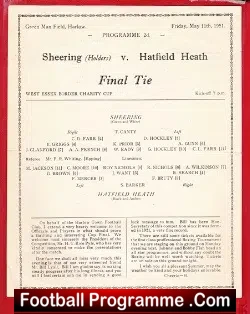 Sheering v Hatfield Heath 1951 – Charity Cup Final Harlow
