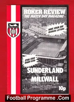 Sunderland v Millwall 1974