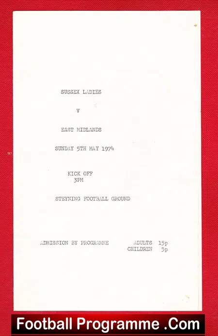 Sussex Ladies v East Midlands 1974 – Womens Football
