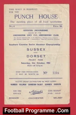 Sussex v Dorset 1950 – Amateur Championship at Chichester City