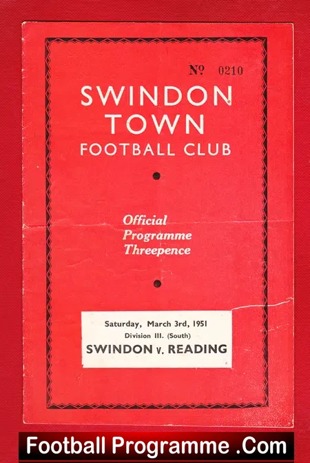 Swindon Town v Reading 1951