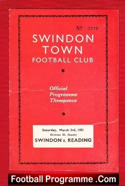 Swindon Town v Reading 1951
