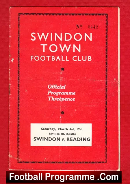 Swindon Town v Reading 1951