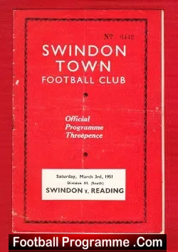 Swindon Town v Reading 1951
