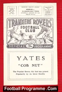 Tranmere Rovers v Ellesmere Port 1960 – Reserves Match