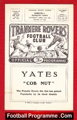 Tranmere Rovers v Oswestry Town 1960 – Reserves