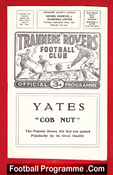 Tranmere Rovers v Winsford United 1959