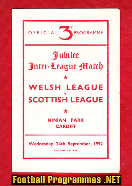 Wales Football League v Scotland League 1952 – Ninian Park