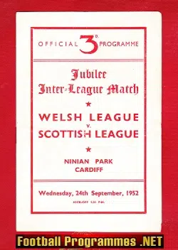 Wales Football League v Scotland League 1952 – Ninian Park