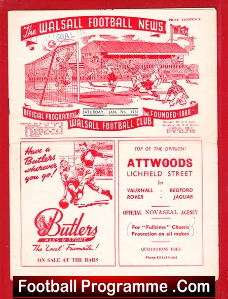Walsall v Port Vale 1956