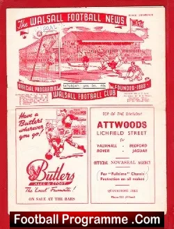 Walsall v Port Vale 1956