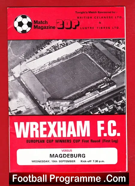 Wrexham v Magdeburg 1979 – Germany European Cup Winners Cup