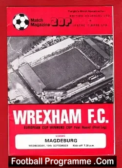Wrexham v Magdeburg 1979 – Germany European Cup Winners Cup
