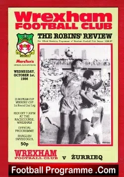 Wrexham v Zerrieq 1986 – Malta European Cup Winners Cup