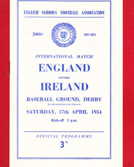 England v Northern Ireland 1954 – Schoolboys at Derby County FC