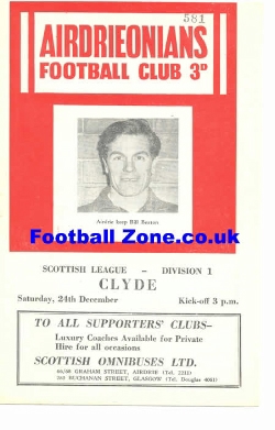 Airdrieonians Airdrie v Clyde ? —  24/12/?? 1960s
