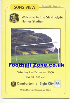 Dumbarton v Elgin City 2000 – First Match New Stadium