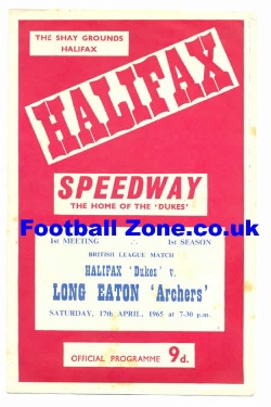 Halifax Speedway v Long Eaton 1965 1st Season