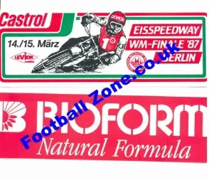 Speedway Stickers Berlin Germany 1987 Final