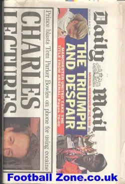 Daily Mail Newspaper May 1999 Man Utd Treble Season Issue