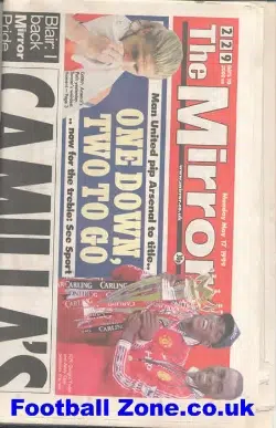 The Mirror Newspaper May 1999 Man Utd Treble Season Issue