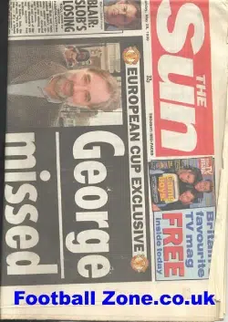 The Sun Newspaper May 1999 Man Utd Treble Season Issue