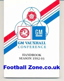 Vauxhall Conference Handbook 1992 – 1993