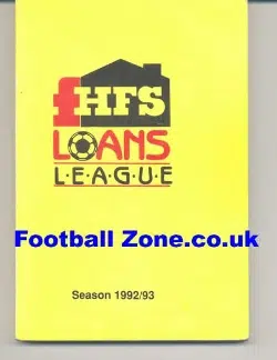 HFS Loans League Handbook 1992 - 1993