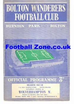 Bolton Wanderers v Wolves 1958 – FA Cup