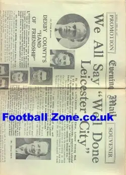Leicester City Promotion Souvenir Newspaper 1937