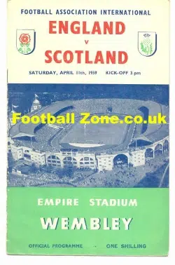 England v Scotland 1959 - Billy Wright 100th English Cap