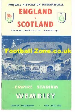 England v Scotland 1959 - Billy Wright 100th Cap