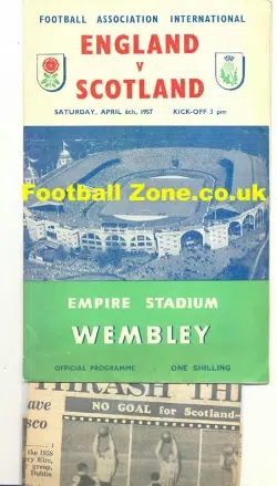 England v Scotland 1957 - Plus Articles