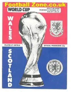 Wales v Scotland 1977 – Played at Liverpool