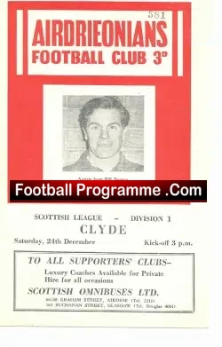 Airdrieonians Airdrie v Clyde ? —  24/12/?? 1960s