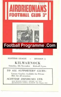 Airdrieonians Airdrie v Kilmarnock 1960s ?