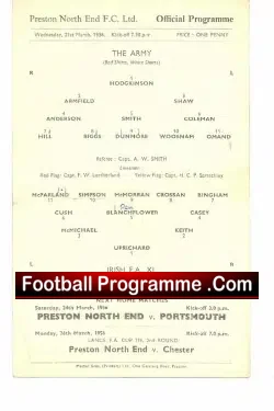 Army v Irish FA 1956 – at Preston
