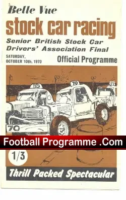 Belle Vue Stock Car Racing 1970 - Senior Drivers Final - stock car racing programme