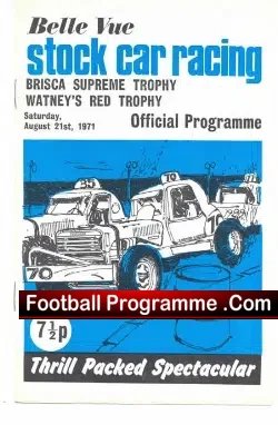 Belle Vue Stock Car Racing 1971 - Brisca Trophy - stock car racing programme